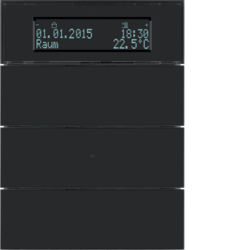 75663592 Tastsensor 3fach mit Temperaturregler und Display B.IQ Glas,  schwarz