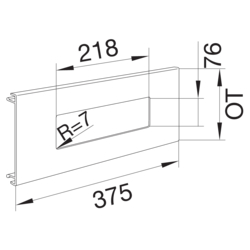 Zeichnung Geräteblende, 3-fach, R = 7 mm PVC