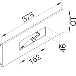 Zeichnung Geräteblenden für Automateneinbaueinheit 9 PLE Stahl