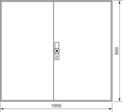 Zeichnung Wandschränke, IP54, Tiefe 205 mm, Schrankhöhe 950 mm Stahlblech