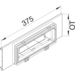 Zeichnung Geräteblenden mit Klarsichtklappe für Automateneinbaueinheit 9 PLE Stahl